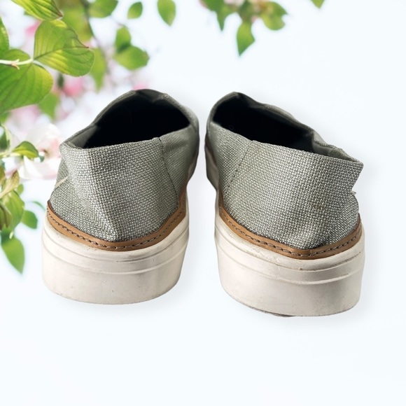 TOMS Silver Slip Ons - Picture 6 of 10